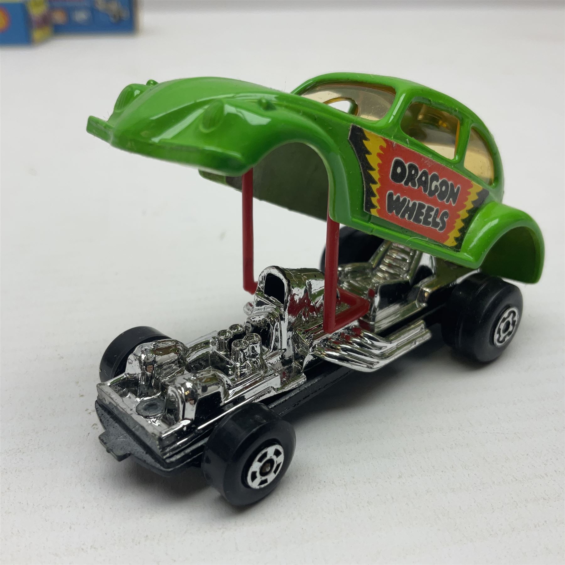 Matchbox 1-75 Series ex-shop stock - eight models comprising 30d Beach Buggy, 32d Maserati Bora, 34d Formula 1 Racing Car, 36d Hot Rod Draguar, 39d Clipper, 40d Vauxhall Gildsman, 41d Siva Spyder and 43d Dragon Wheels; all boxed (8)