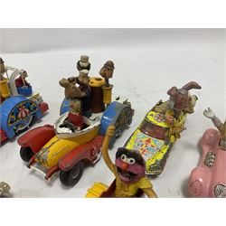 Corgi - ten unboxed and playworn TV/Film related die-cast models including three Popeye Paddle Wagons; Dick Dastardly; Magic Roundabout; Muppets; Batman Penguinmobile; and Basil Brush (10)