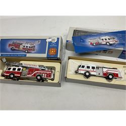 Corgi - eleven fire-fighting vehicles comprising limited edition 54706 E1 Side Mount Washington DC and 54902 E1 75ft Ladder Duncan Fire Department; 97392 Simon/Dennis Hydraulic Platform; 97361 AEC Turntable Ladder;  and seven 'Fire Heroes'; all boxed (11)