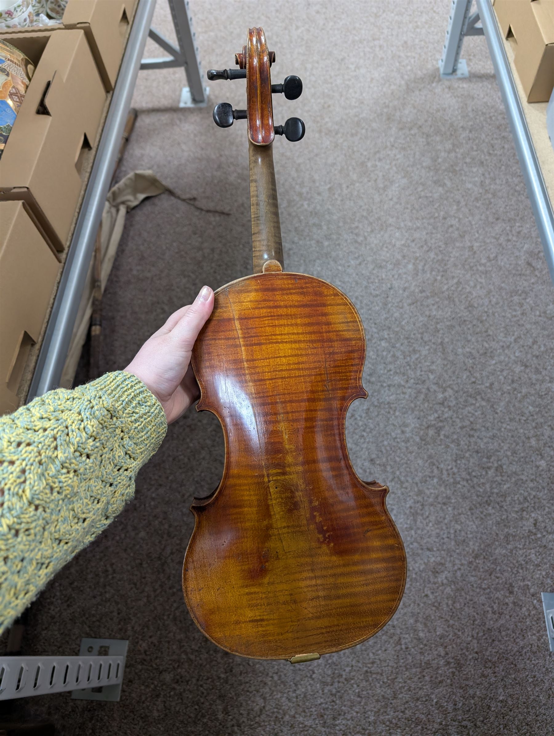 Violin and bow in fitted case