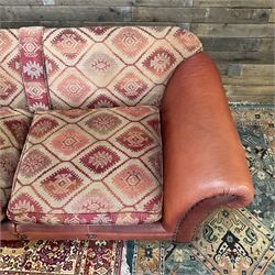 Tetrad Eastwood leather and kilim fabric sofa