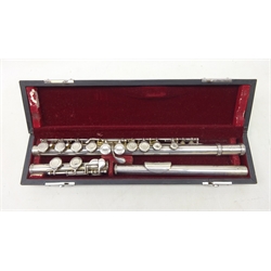  Lafleur silver plated flute in fitted carrying case serial no. 2/1556  