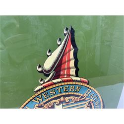 London & South Western Railway Company reproduction sign, upon a green ground, H51cm, W36cm