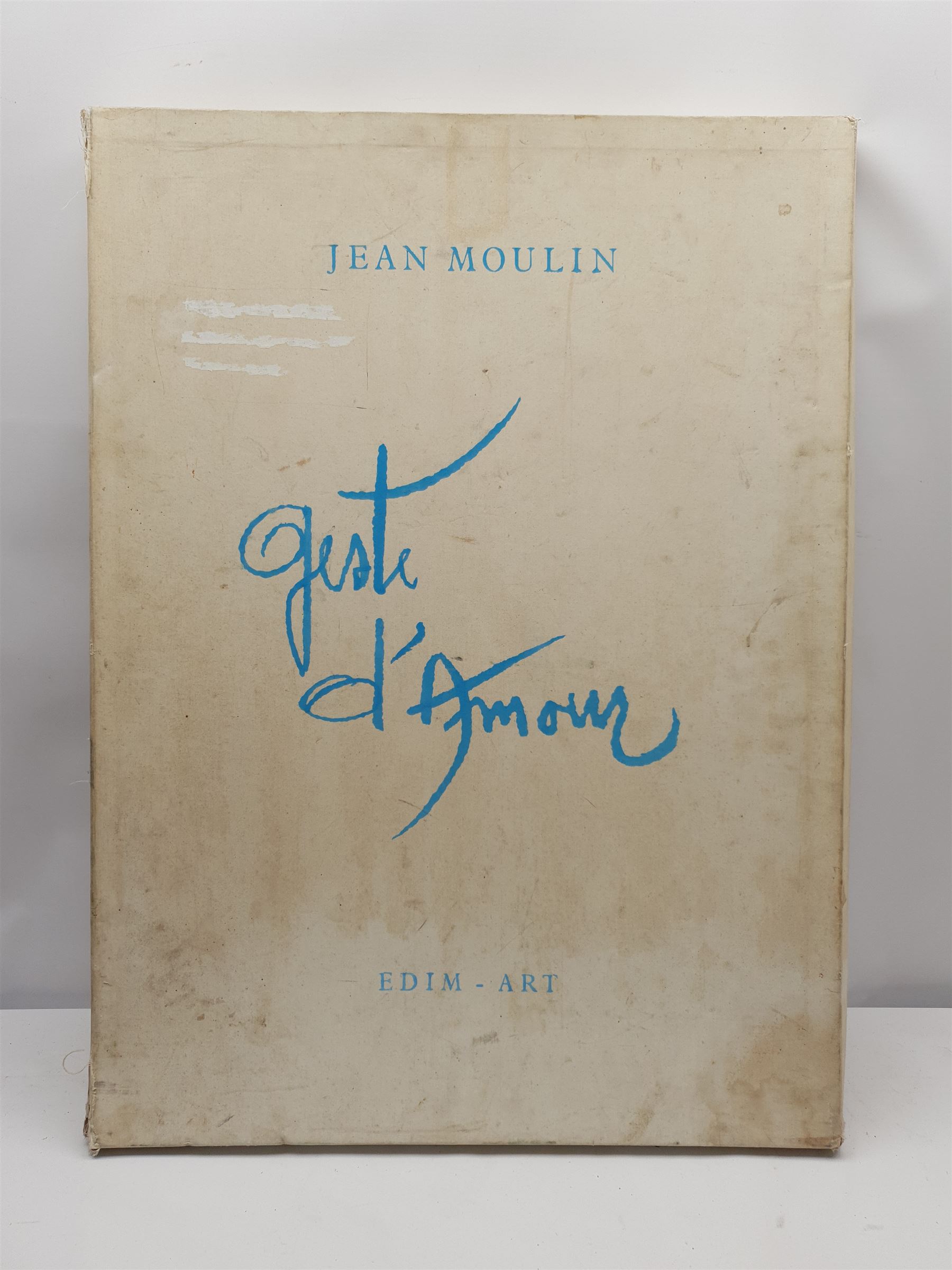 Jean Moulin (French 1933-2009): 'Geste d'Amour', portfolio of 27 large lithographs of children each signed and numbered 133/150 in pencil, 77cm x 57cm in original case with text