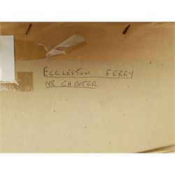 Philip Osment (British 1861-1947): 'Eccleston Ferry' near Chester, watercolour signed 20cm x 47cm