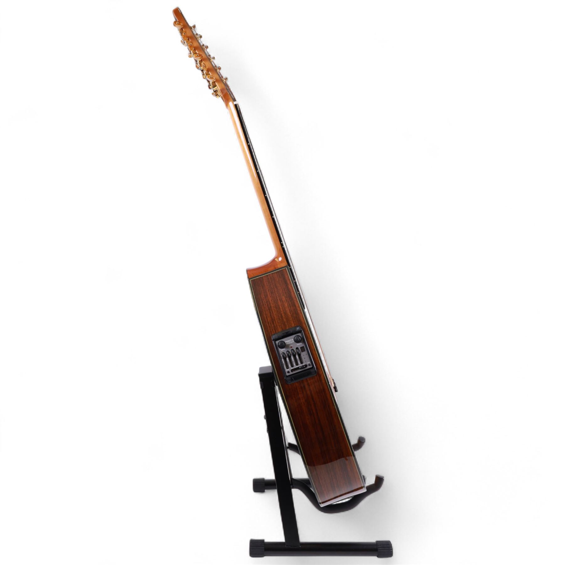 Brazilian Giannini Craviola twelve string acoustic guitar, with Fishman Premium Blend onboard pickup, serial no. 000019116, in fitted hard case