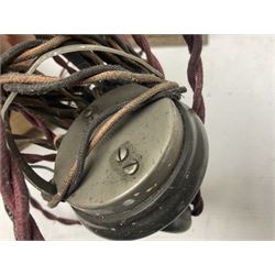 Crystal radio set, housed in pine case with headphones