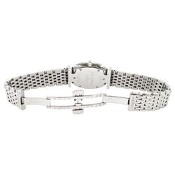 Longines La Grande Classique ladies stainless steel quartz wristwatch, Ref. L4 205 4, white dial with Roman numeral hour markers, on stainless steel bracelet, with fold-over clasp, boxed with guarantee card dated 2014