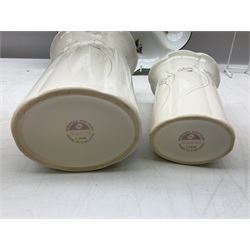 Wedgwood Countryware dinner wares, to include cruets, sauce boat and stand, two jugs etc, together with Wedgwood jasperware boxed HOW Group 40th Birthday 16.5cm plate, Royal Worcester 'Herbs' large sectioned dish and two Hornsea Windrush vases, Sorrento marquetry twin handled tray with musical motif to centre, L40cm, W Widdop brass carriage clock with quartz movement, pellet drum, Whitall Tatum Company No.1 glass insulator, silver plate and other misc etc