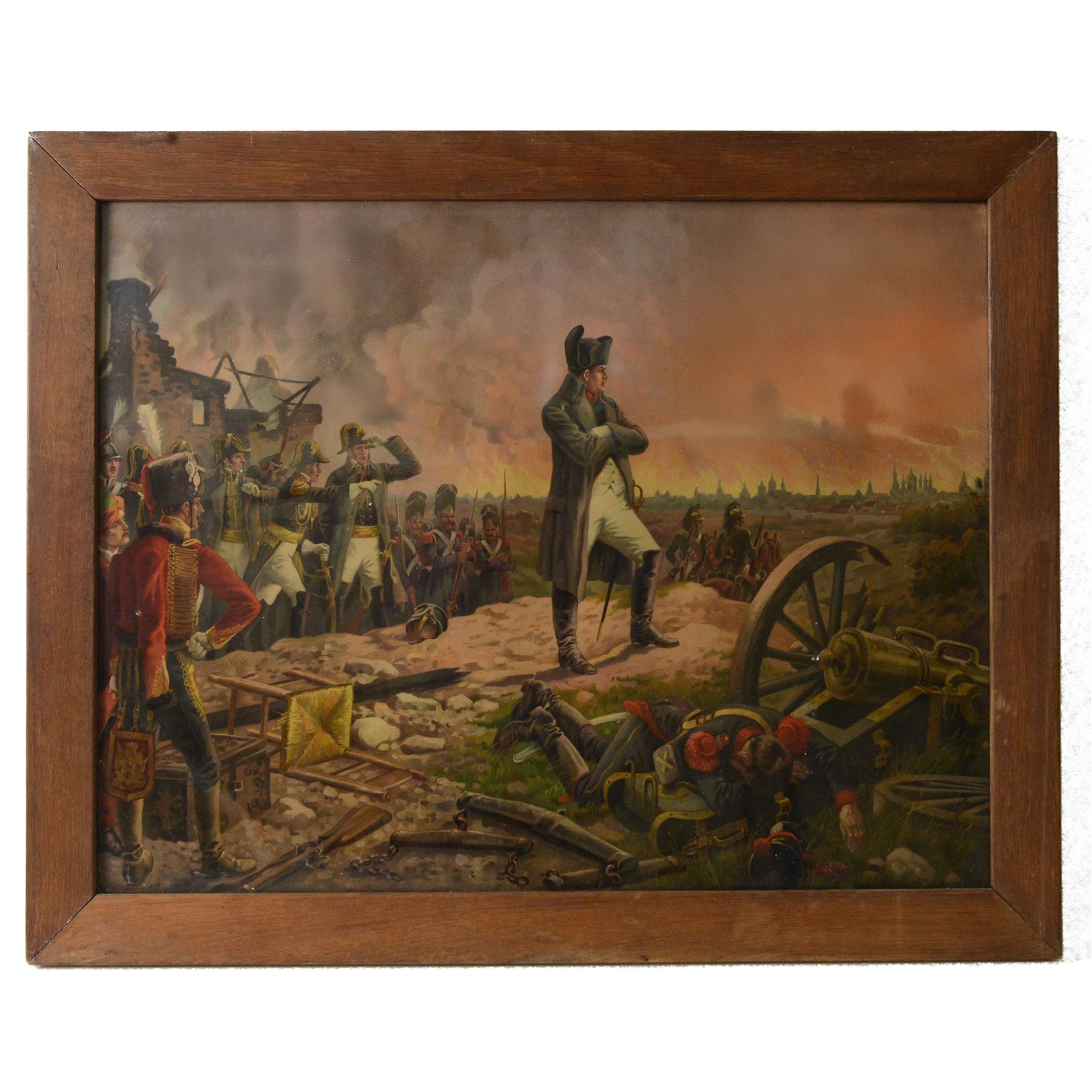 Framed print, Napoleon at the Gates of Moscow, H62cm, L78cm
