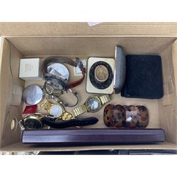 Silver jewellery including St Johns Ambulance medal, tiger's eye necklace, identity bracelet, etc, together with Festival of Britain powder compact, Ippag dice lighter, Win International lighter, Victorian and later costume jewellery and wristwatches