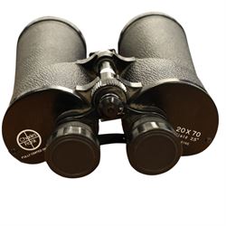 Charles Frank - Long distance 20 x 70 field binoculars, 2.5 degrees, fully coated optics, lens and eye caps, in custom leather case