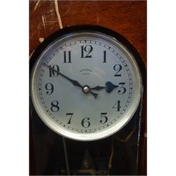  Early 20th century mahogany cased 'Synchronome' electric clock, silvered Arabic dial, with pendulum, H127cm  