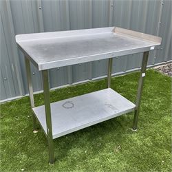 Corner Stainless steel preparation table  - THIS LOT IS TO BE COLLECTED BY APPOINTMENT FROM DUGGLEBY STORAGE, GREAT HILL, EASTFIELD, SCARBOROUGH, YO11 3TX