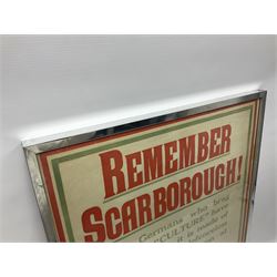 WWI style Scarborough enlistment poster 'Remember Scarborough! Enlist Now!', in metallic frame, H75.5cm