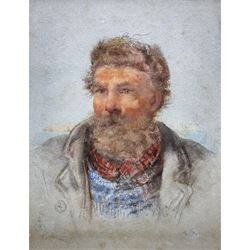 John Murray Drummond (Scottish 1802-1889): Portrait of a Fisherman, watercolour signed 27cm x 21cm