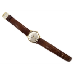  Rolex Precision 9ct gold wristwatch, case no 434604, Birmingham 1970 on leather strap  