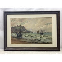 John Francis Branegan (British 1843-1909): 'Scarborough' South Bay, watercolour signed 47cm x 75cm 