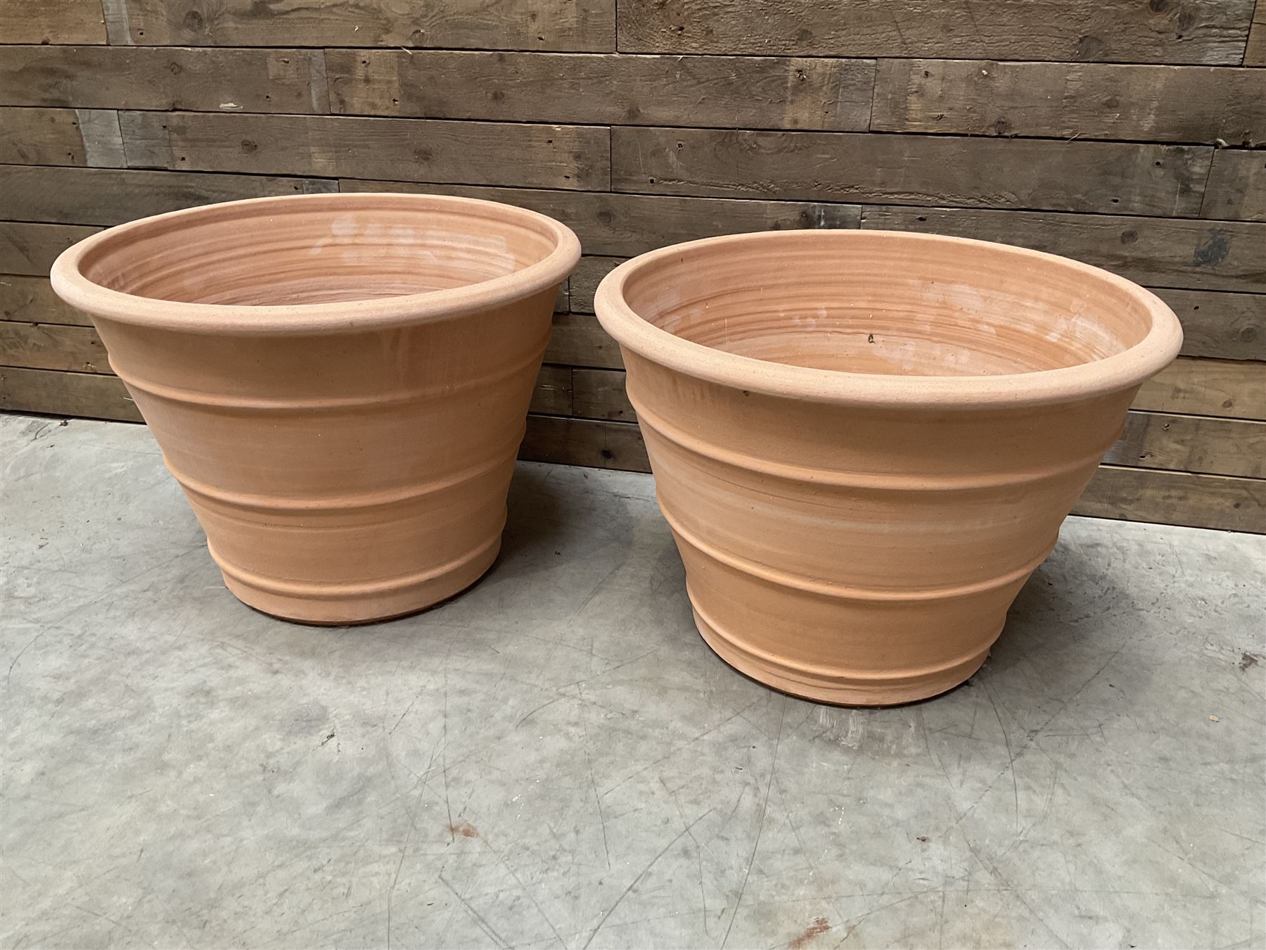 Pair terracotta planters