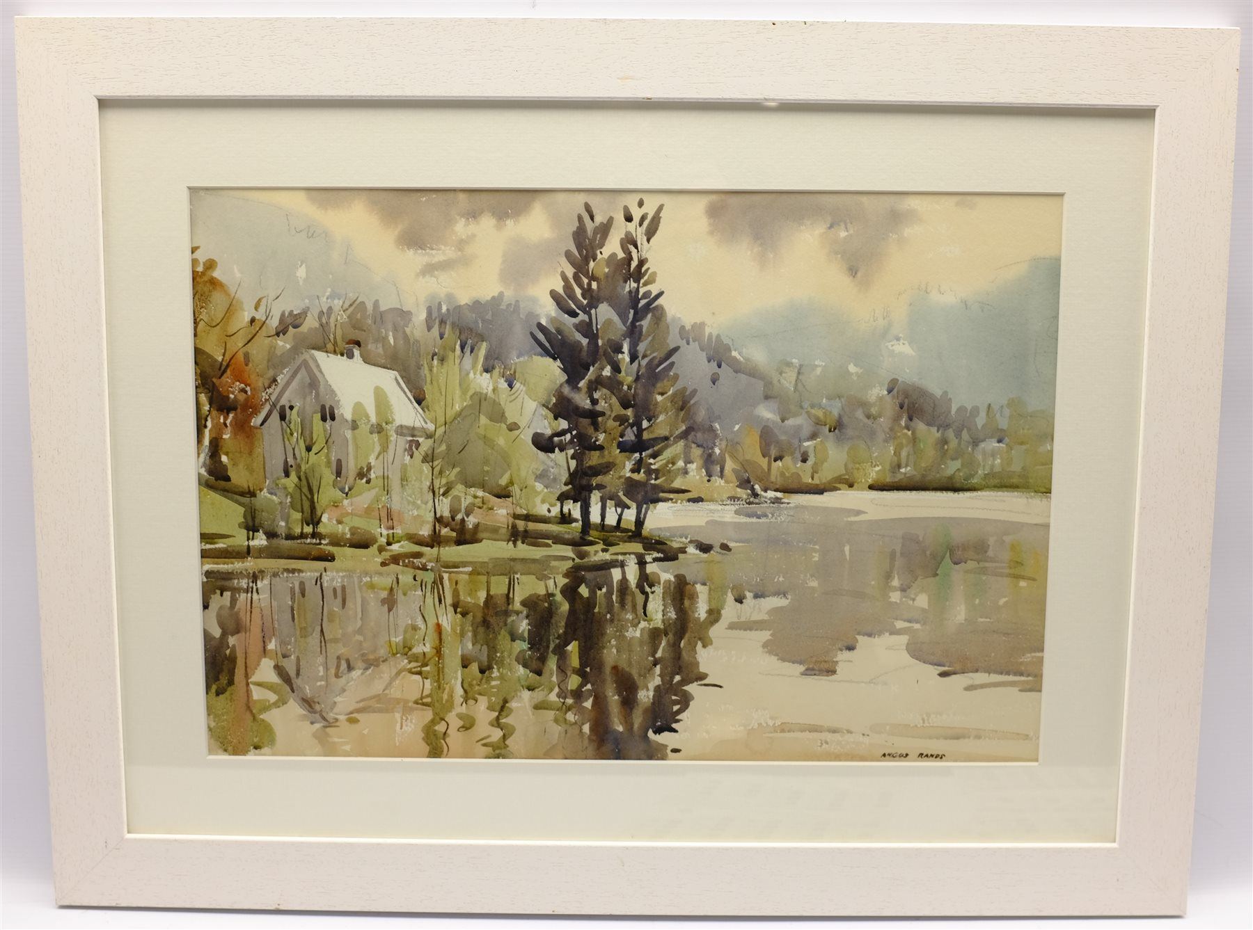 Angus Rands (British 1922-1985): House on the Lakeside, watercolour signed 36cm x 53cm