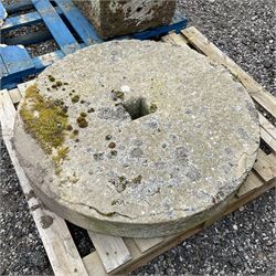Large 19th century circular mill-stone wheel - THIS LOT IS TO BE COLLECTED BY APPOINTMENT FROM DUGGLEBY STORAGE, GREAT HILL, EASTFIELD, SCARBOROUGH, YO11 3TX
