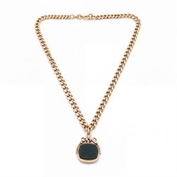 19th / early 20th century 9ct rose gold graduating Albert / necklace chain, stamped 9 375,...