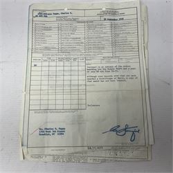 American Purple Heart Medal awarded to 32634848 Charles H. Poppo; cased with identity tags and paperwork; and Bronze Star Medal awarded to U.S. Marine Esteban T. Maranao; cased; American WWII Victory Medal and Asiatic Pacific Campaign Medal