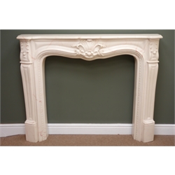  Moulded composite classical style fire surround, egg and dart detailing, W138cm, H112cm  
