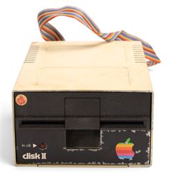1980s Apple II Europlus computer with two Disk II disc drives and a Microbuffer 