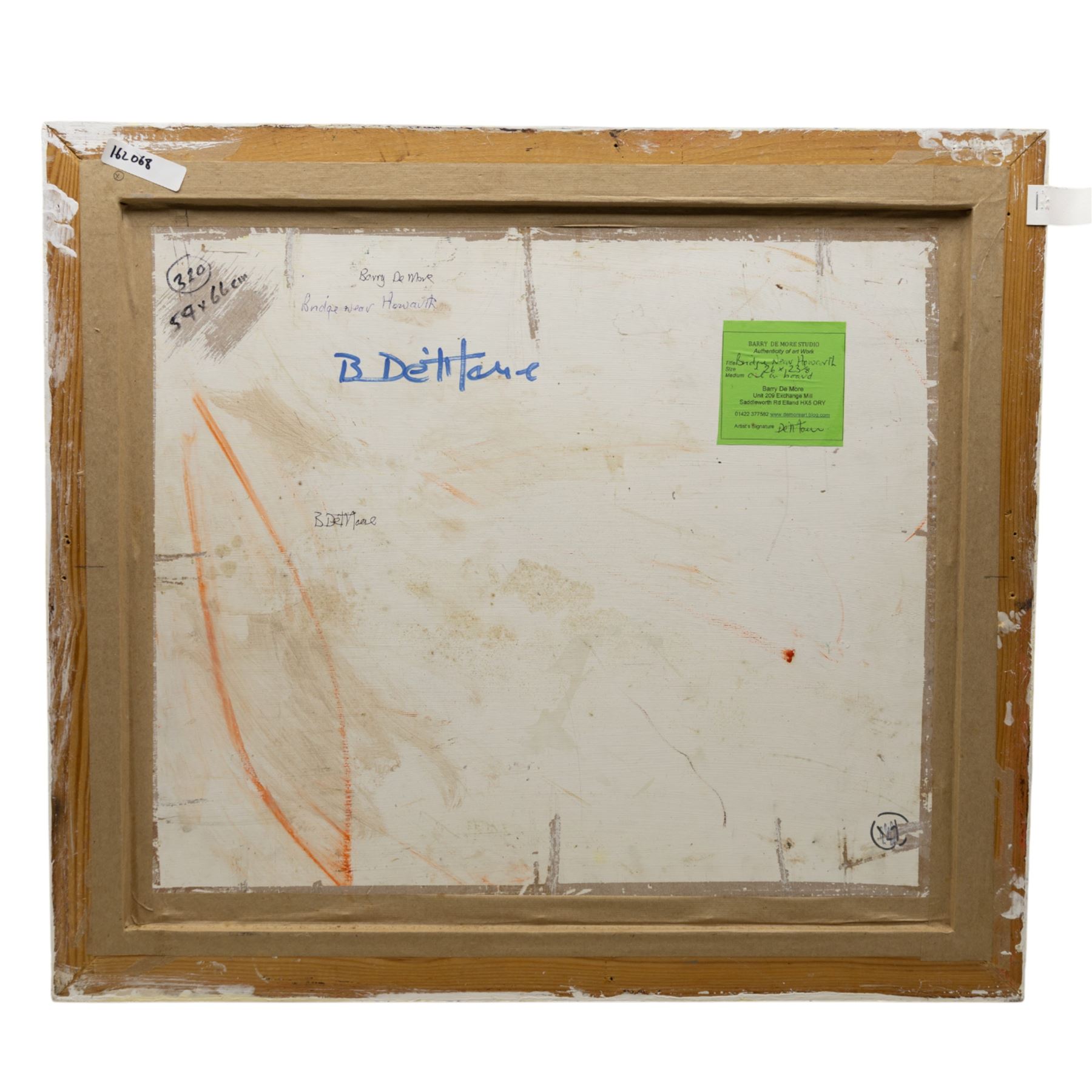 Barry De More (Yorkshire 1948-2023): 'Bridge Near Howarth', oil on canvas board signed, inscribed verso 45cm x 53cm
Provenance: consigned by the artist's widow