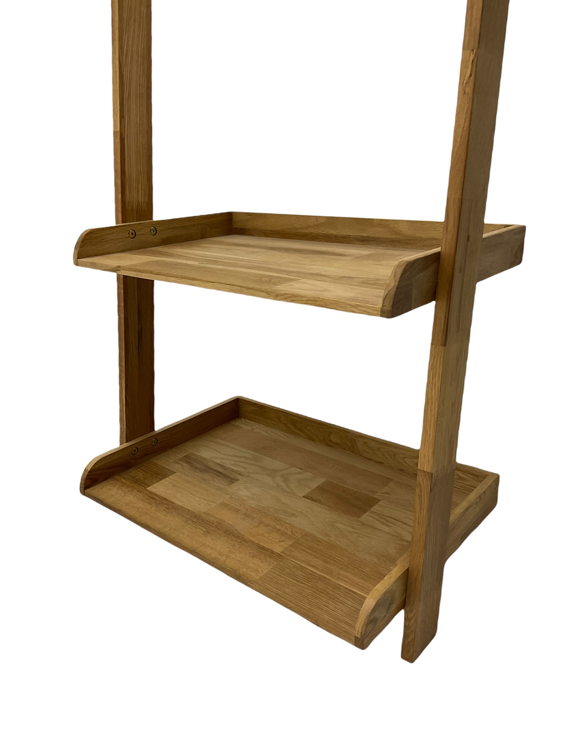 Futon Company - hallstand fitted with hooks and two shelves (W55cm, H181cm, D47cm), and a wall mirror with shelf and hooks (30cm x 40cm)