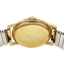 Girard-Perregaux gentleman's 9ct gold manual wind wristwatch, cream dial with baton hour markers, Birmingham 1960, on expanding gilt strap