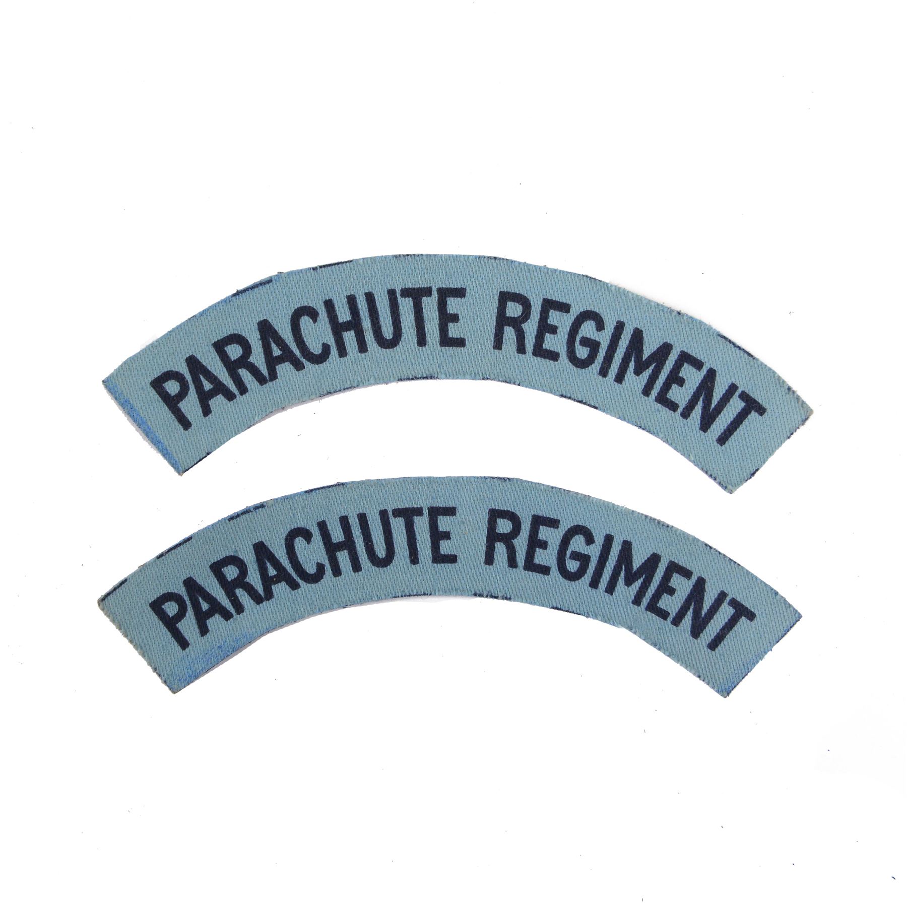 WWII pair of British Parachute Regiment printed cloth shoulder titles