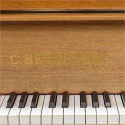 Edwardian C. Bechstein mahogany cased baby grand piano, serial no. 84403 circa 1907, retailed by 1066 Pianos Cambridge, raised on turned and faceted tapering supports terminating in brass castors, H100cm, L183cm
This item has been registered for sale under Section 10 of the APHA Ivory Act