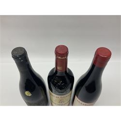 Mixed wine, comprising two bottles Les Jamelles 2009 Reserve Mourvedre, 750ml 13.5% vol, Joan d'Anguera 2015 Altaroses, 75cl 14% vol, Roc de Lussac 2010, Lussac-Saint-Emilion, 750ml, 14% vol and Rhebokskloof, 1997 Gamay Noir, 750ml, 13.5% vol (5)