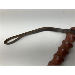 Three police turned hardwood truncheons comprising two patrol truncheons and WPC short truncheon (3)