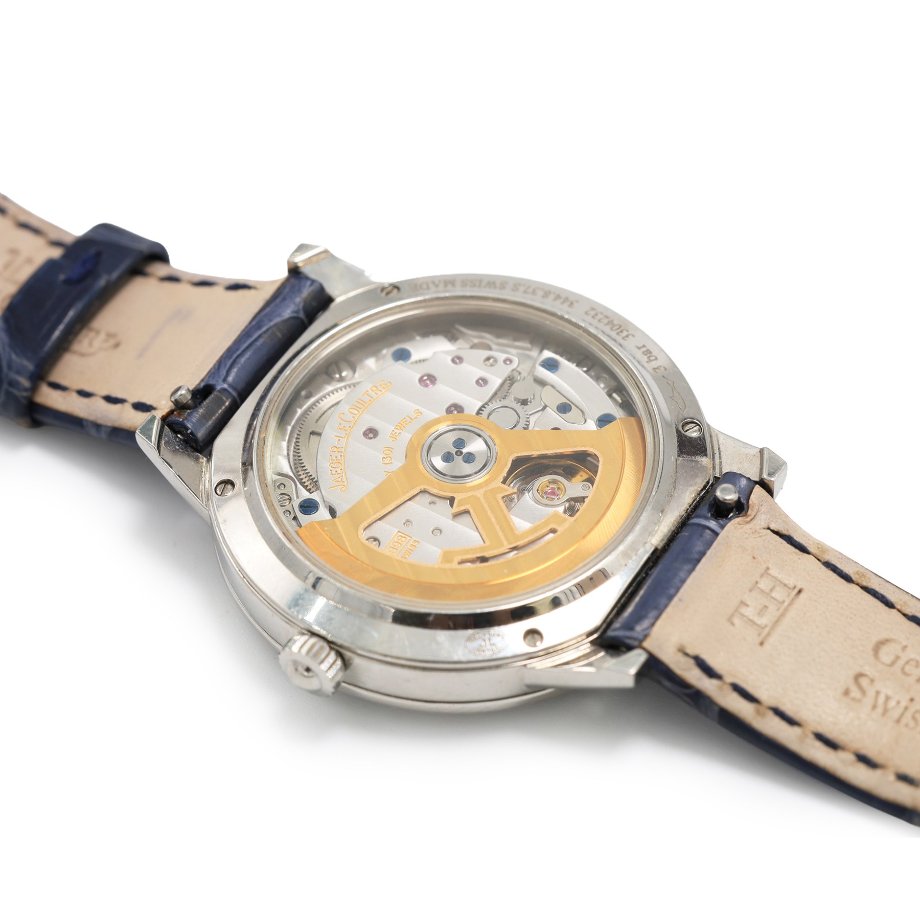 Jaeger-LeCoultre Rendez-Vous Night & Day ladies stainless steel diamond automatic wristwatch, Ref. 344.8.37.S, silvered dial with Arabic hour markers, on blue leather strap with fold-over clasp, boxed with original receipt dated 2019