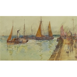  Frank Rousse (British fl.1897-1917): 'Yarmouth', watercolour signed titled and dated '97, 23cm x 40cm  