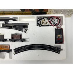 Hornby '00' gauge - Thomas The Tank Engine Series Gordon Passenger Electric Train Set with 4-6-2 locomotive No.4, tender, three coaches, accessories and original 1987 purchase receipt; together with Thomas the Tank Engine Electric Train Set with 0-6-0 tank locomotive No.1, two coaches, three wagons and accessories; both boxed (2)