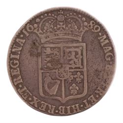 William and Mary 1689 silver half crown coin