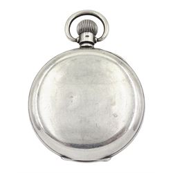 Early 20th century open face keyless lever presentation pocket watch by Rolex, white enamel dial with Roman numerals and subsidiary seconds dial, case by Dennison Watch Case Co, Birmingham 1928, retailed by William Greenwood & Sons, Leeds & Huddersfield