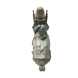 Large Lladro figurine modelled as Insular Embroideress, model no 4865, H26.5cm. 