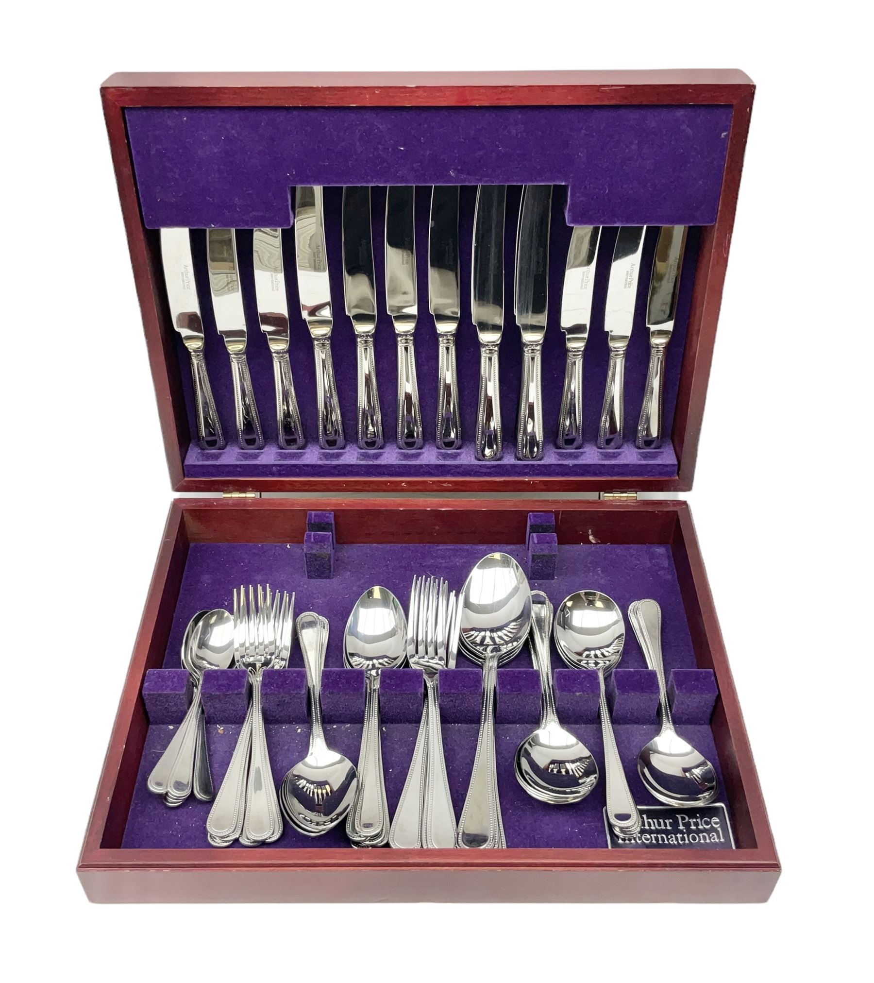 Arthur Price cased canteen of stainless steel cutlery (56) 