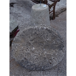  Staddle stone with circular top, H70cm, D50cm (2)  