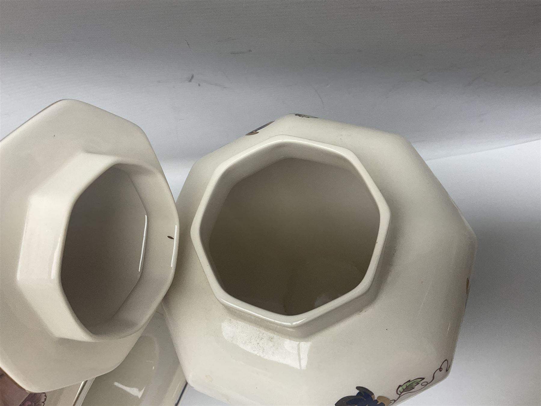 Collection of Masons Mandalay pattern, to include clock, covered vase, jugs, etc, and other Masons Chartreuse pattern items 