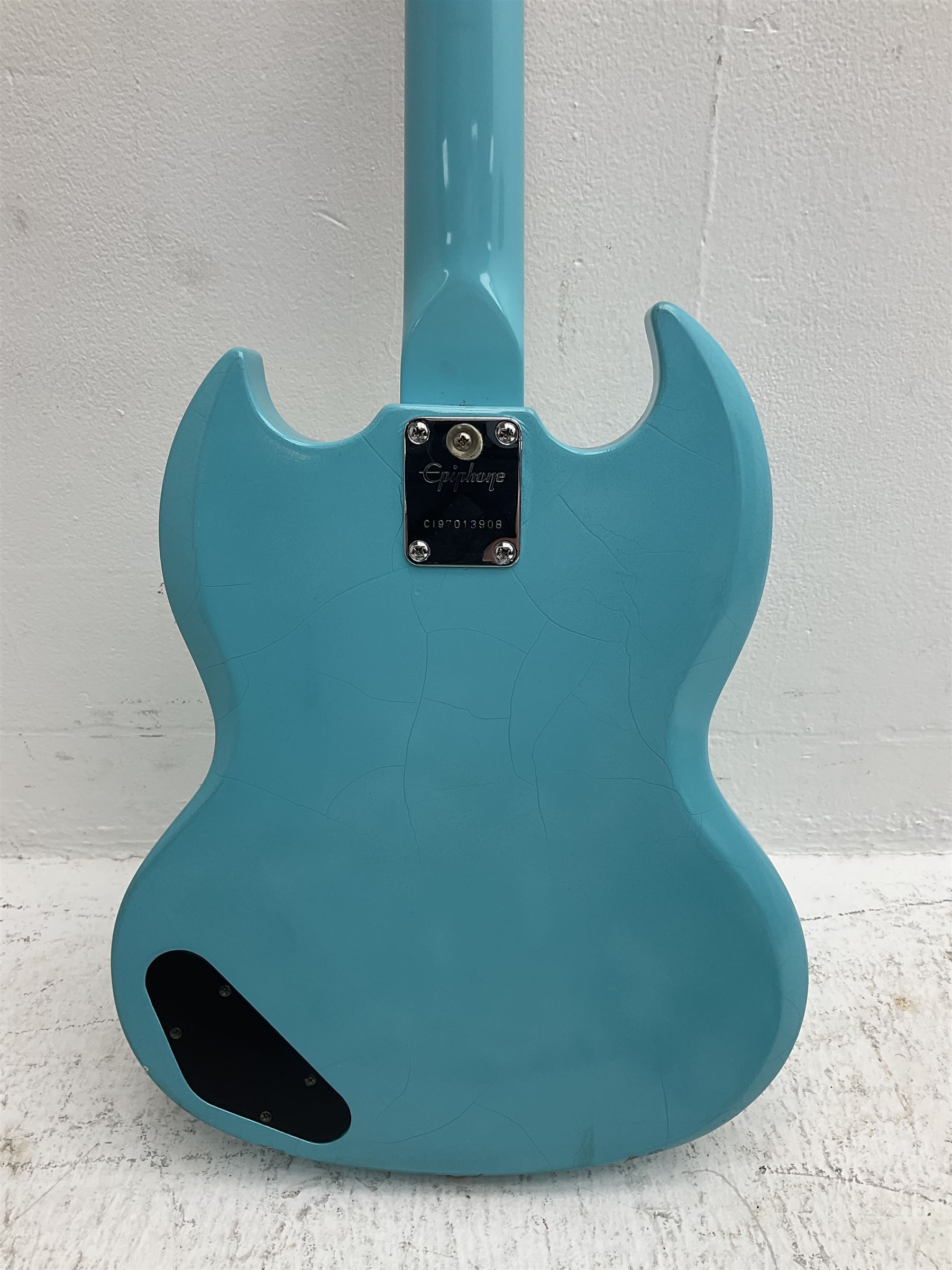 Epiphone Junior Model electric guitar in blue, serial no.C197013908 L98cm