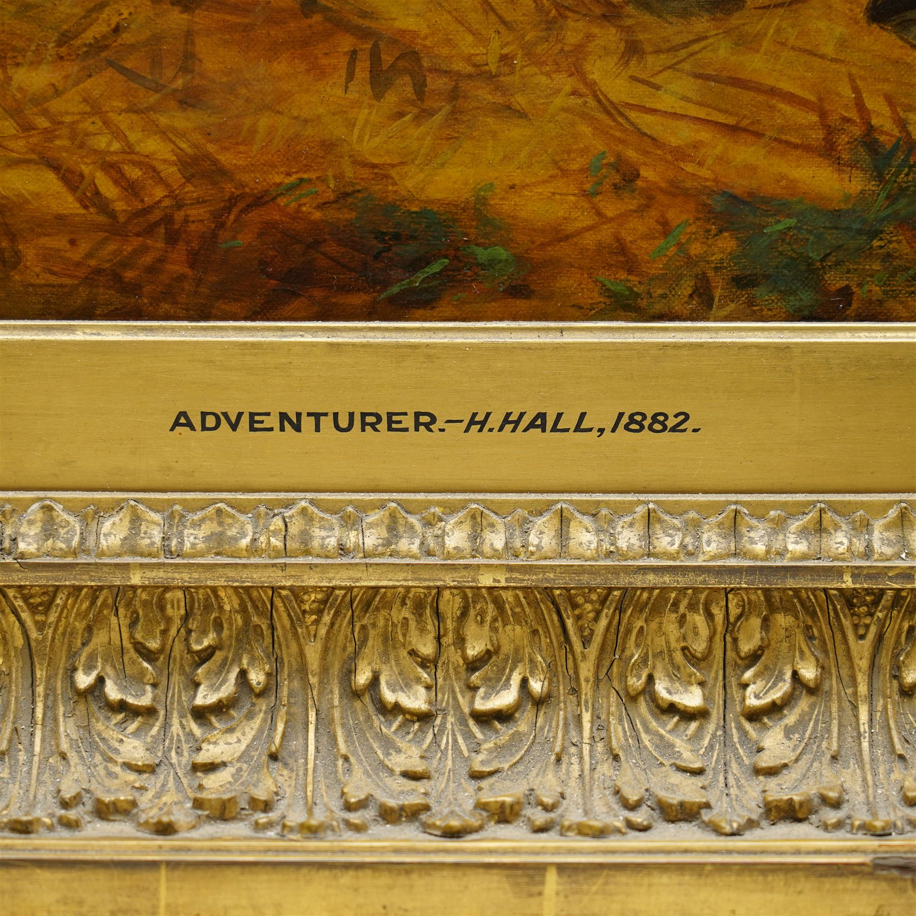 Harry Hall (British 1815-1882): 'Adventurer' a Dark Bay Racehorse Standing in a Farmyard, oil on canvas signed and dated 1882, 70cm x 90cm
Notes: Adventurer was one of Newminster's sons and a well respected racehorse in the late 19th century; after retirement he became a successful stallion himself.