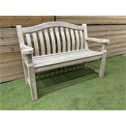  Alexander Rose teak two seater garden bench  - THIS LOT IS TO BE COLLECTED BY APPOINTMENT FROM DUGGLEBY STORAGE, GREAT HILL, EASTFIELD, SCARBOROUGH, YO11 3TX