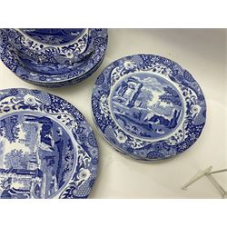 Copeland Spode Italian pattern dinner wares, including two tureens and covers, four serving dishes, six dinner plates, four side plates etc, all with blue printed marks beneath