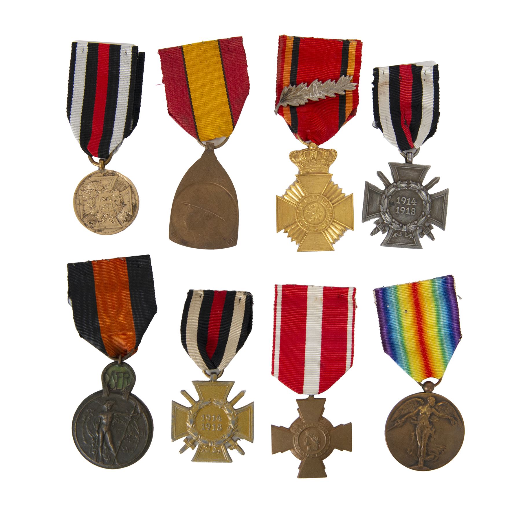 Eight European medals, comprising Imperial German Commemorative Medal, two German Hindenburg Cross, French Croix de la Valeur,  Belgium Inter-allied Forces Victory Medal, Belgium Commemorative medal, Belgium Yser medal and Belgium Long Service Medal   